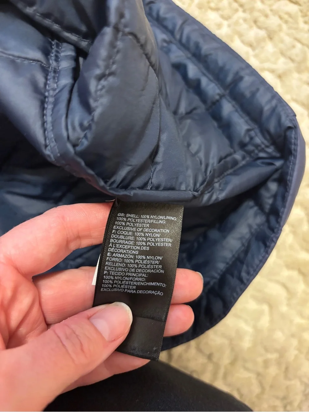The North Face Men’s Navy Quilted Packable Vest